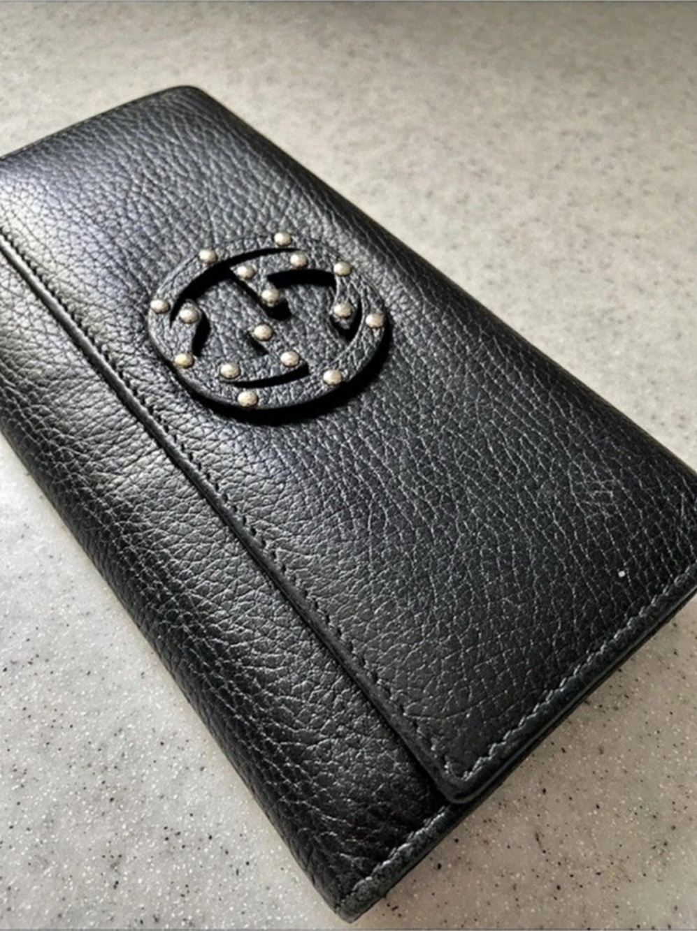 Gucci authentic Black studded interlocking GG calf leather Wallet all inclusive - Picture 3 of 17